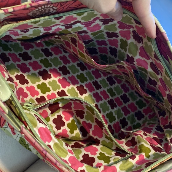Vera Bradley Retired Pattern Hello Dahlia Quilted Shoulder Tote Satchel Handbag - Picture 11 of 12